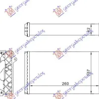 HEATER RADIATOR (M) +/-AC (262x157) BEHR TYPE