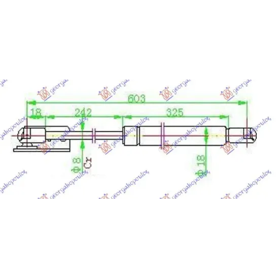 GAS SPRING TAIL GATE (603L-400N)