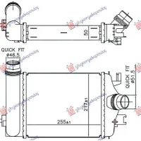 RADIATOR INTERCOOLER 1.0 TCE (255x217x50)