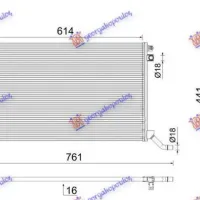 ADDITIONAL RADIATOR PETROL-DIESEL (614x396x16)