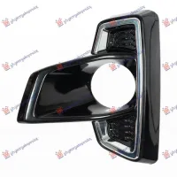 FRONT BUMPER SIDE GRILLE WITH CHROME (WITH FOG LAMP HOLE) 18- (INVINCIBLE)