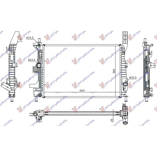 RADIATOR 1.0 EcoBoost PETROL (543x362x26) (KOYO)