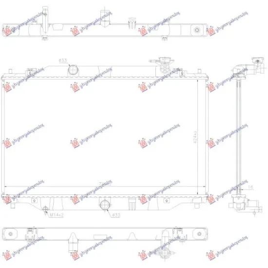 RADIATOR 2.0-2.5 PETROL (42,5x74,0x16) (KOYO)