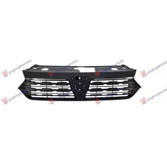 GRILLE BLACK (WITH 2 UPPER CHROME MOULDINGS) (OLD EMBLEM)