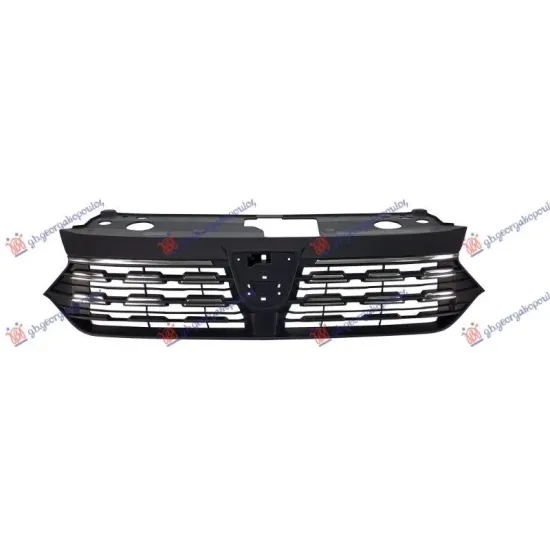 GRILLE BLACK (WITH 2 UPPER AND LOWER CHROME MOULDINGS) (OLD EMBLEM)