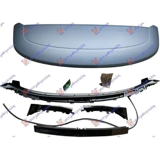 TAIL GATE UPPER SPOILER ASSEMBLY WITH THIRD BRAKE LAMP : BRACKETS