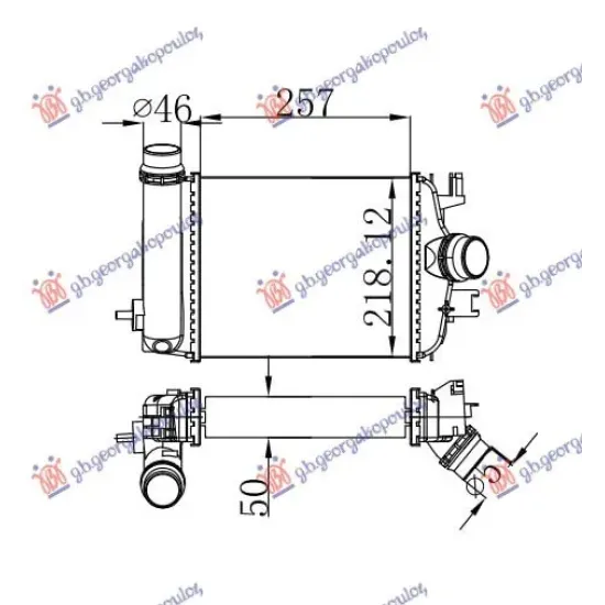 RADIATOR INTERCOOLER 1.3 TCE DIESEL (257x218)