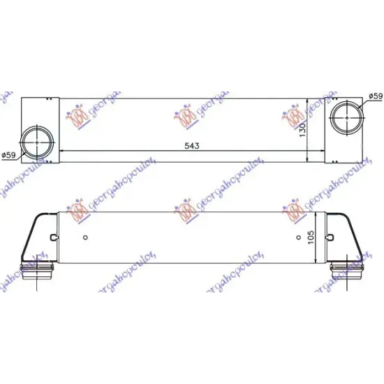 RADIATOR INTERCOOLER 3,0-3,5 TD (540-127x105)