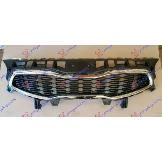 GRILLE MATTE BLACK WITH CHROME FRAME (O)