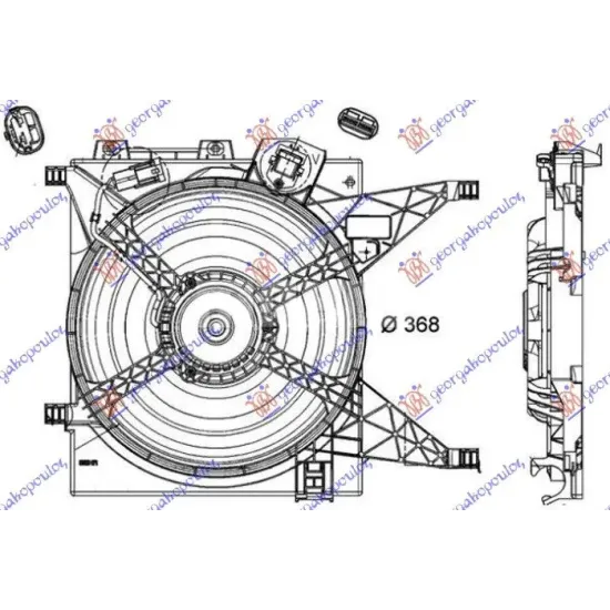 COOLING FAN ASSEMBLY 1.5 dCi DIESEL (370mm) (2+2 PIN) (MAHLE BEHR PREMIUM LINE)