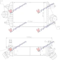 RADIATOR INTERCOOLER 3.8 PETROL RIGHT SIDE (313x231x80)