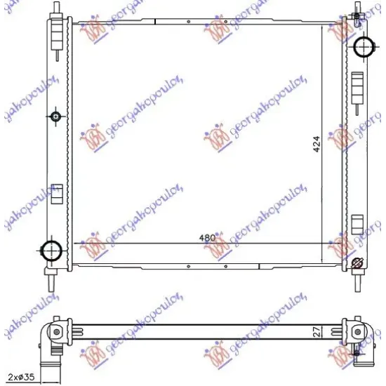 RADIATOR 1.5 DCi (47,8x44,4x27)