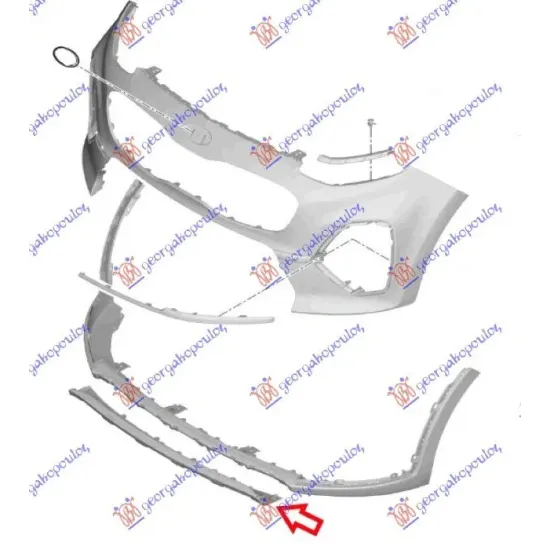 FRONT BUMPER MOULDING LOWER SILVER (GT-LINE) FRONT BUMPER MOULDING LOWER SILVER (GT-LINE)