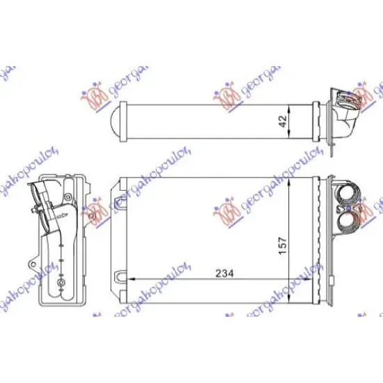 HEATER RADIATOR (M) (234x157x42)