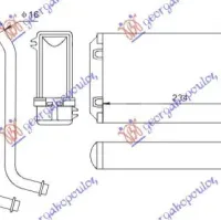 HEATER RADIATOR (M) +/-AC (234x138) (COMPLETE WITH PIPES)