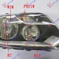 HEAD LAMP ELECTRIC 13- (H7/H15) (E) (DEPO)