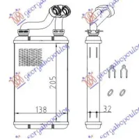 HEATER RADIATOR (B) +AC (205x145)