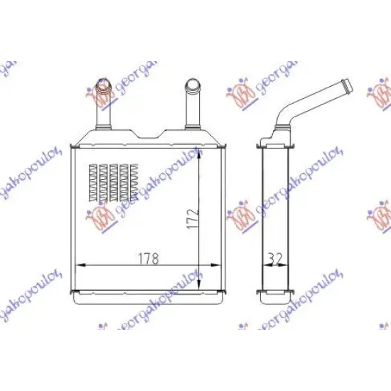 HEATER RADIATOR (B) +/-AC (170x190)