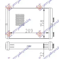 HEATER RADIATOR (B) +/-AC (209x158) MARELLI TYPE