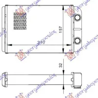 HEATER RADIATOR (B) +/-AC (220x156) DENSO TYPE