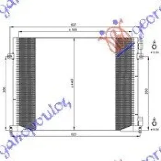 CONDENSER 2.0 i16V/1.9 DTi-2.0 CDTi (57x44) TUBE RIGHT