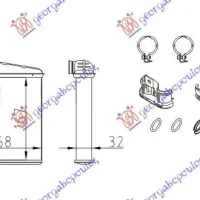 HEATER RADIATOR (B) +/-AC (167x168) (COMPLETE WITH KIT)