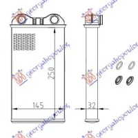 HEATER RADIATOR (B) +/-AC (255x147) VALEO TYPE