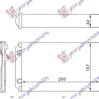 HEATER RADIATOR (M) +/-AC (250x157) 99- VALEO TYPE (WITHOUT PIPES)
