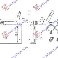 HEATER RADIATOR (B) +AC (131x260) (WITH AUTO CLIMA)