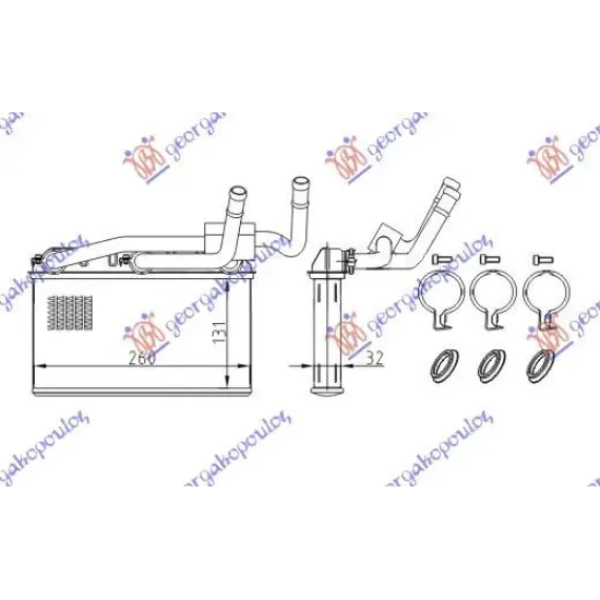 HEATER RADIATOR (B) +AC (131x260) (WITH AUTO CLIMA)