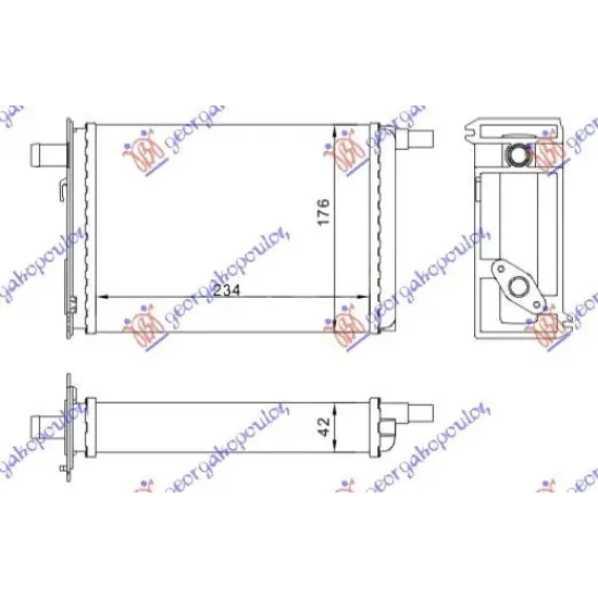 HEATER RADIATOR (M) +/-AC (235x176)