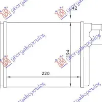 HEATER RADIATOR (M) +/-AC (220x194) DELPHI TYPE