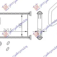 HEATER RADIATOR (B) +/-AC (135x245) (COMPLETE WITH PIPES)