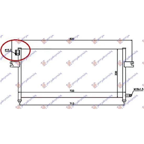 CONDENSER 2.4BENZ-2.5TD TUBE 15.2mm (70x32x16)