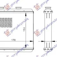 HEATER RADIATOR (B) +/-AC (164x178)