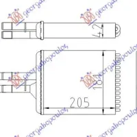 HEATER RADIATOR (M) -AC (203x175) (PIPES SEPARATE)