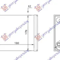 HEATER RADIATOR (M) +/-AC (180x176) (WITHOUT WATER SWITCH)