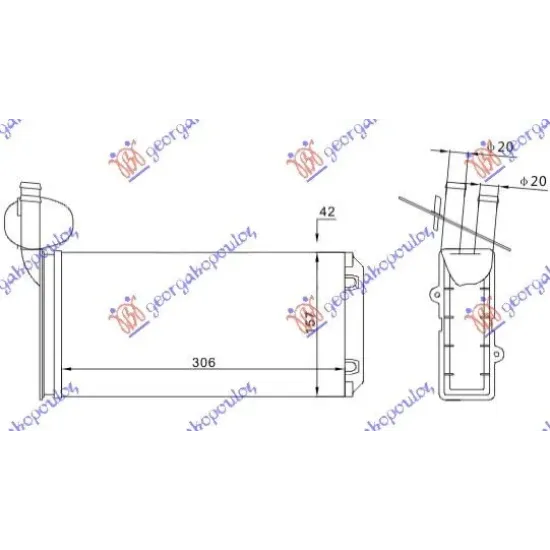 HEATER RADIATOR (M) -AC (306x157)