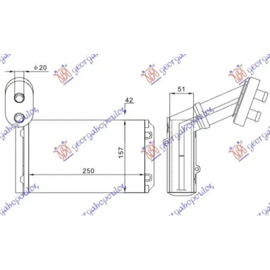 HEATER RADIATOR (M) -AC (245x156)