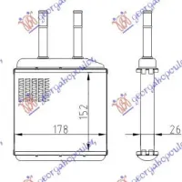 HEATER RADIATOR (B) +/-AC (152x178)