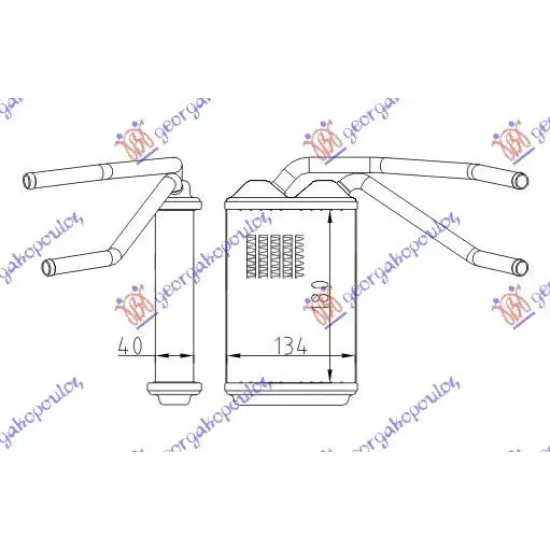 HEATER RADIATOR (B) +/-AC (205x140)