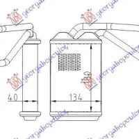 HEATER RADIATOR (B) +/-AC (205x140)