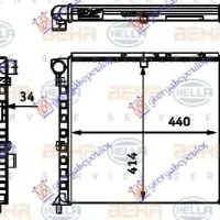 RADIATOR 1,6-1,8 & T. +/-A/C (44x41) (VALEO)