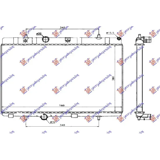 RADIATOR PETROL-DIESEL (380x538) (MAHLE BEHR)