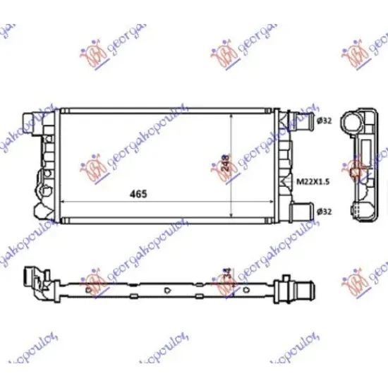 RADIATOR 0.9CC-1.1CC WITH OR WITHOUT A/C (45x24)