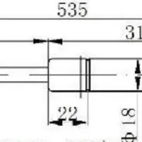 GAS SPRING REAR WINDSCREEN (535L-360N)