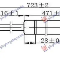 GAS SPRING TAIL GATE (723L-850N)