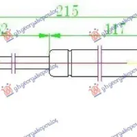 GAS SPRING TAIL GATE (214L-680N)