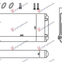 HEATER RADIATOR (M) +/-AC (260x157)