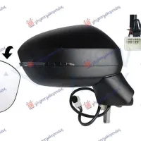 DOOR MIRROR ELECTRIC HEATED PRIMED (WITH SIDE LAMP & BLIS) (16H9PIN) (A QUALITY) (CONVEX GLASS)